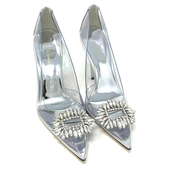 Good American Cinder-Rella Pumps Size 9.5 Glass Lucite GA275JPB-E - Picture 1 of 12